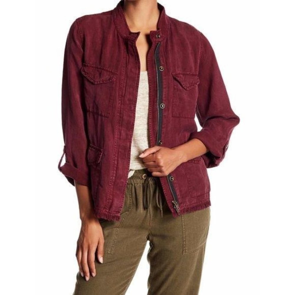 Sanctuary Roy Frayed Raw Hem Surplus Army Jacket
